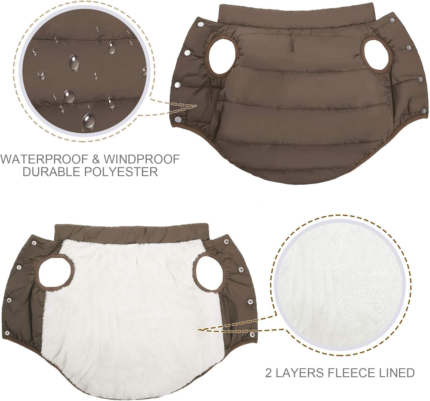 ASENKU Cappotto Cane Impermeabili Invernale, Cappottino Cane Calda Giacca per Cani Taglia Piccola Media Grande, Cappotto Gilet per Cani con Fodera in Lana Protegge Dal Freddo