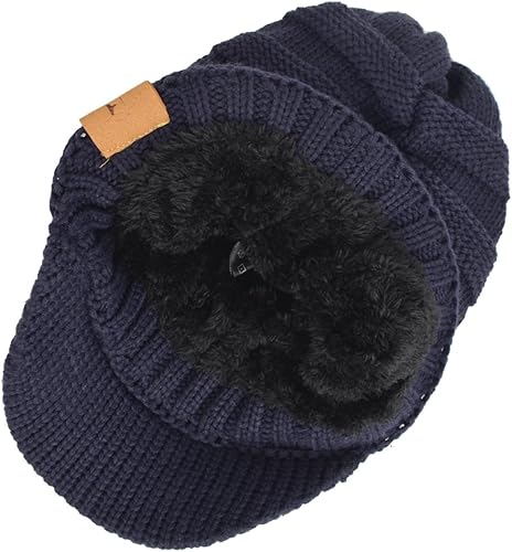Miniatura 9 de B319 - Gorro de punto vintage con visera para hombre