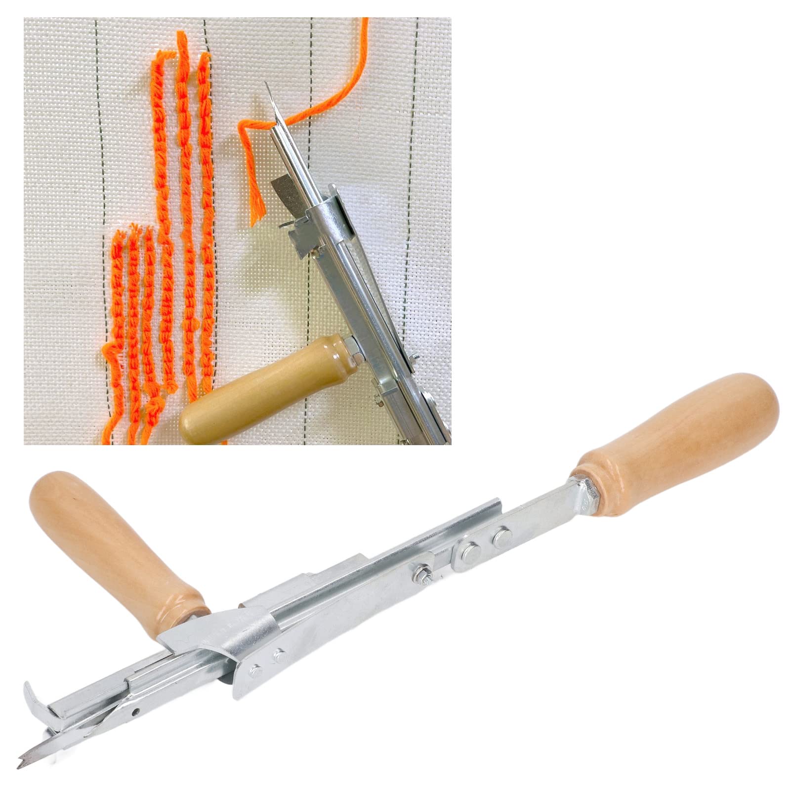 Manual Tufting Carpet Tools Handheld Rug Gun Carpet Machine with Beech Wood Handle for Carpet Sewing Manual Speed for DIY Tufting Beginner - Image 3
