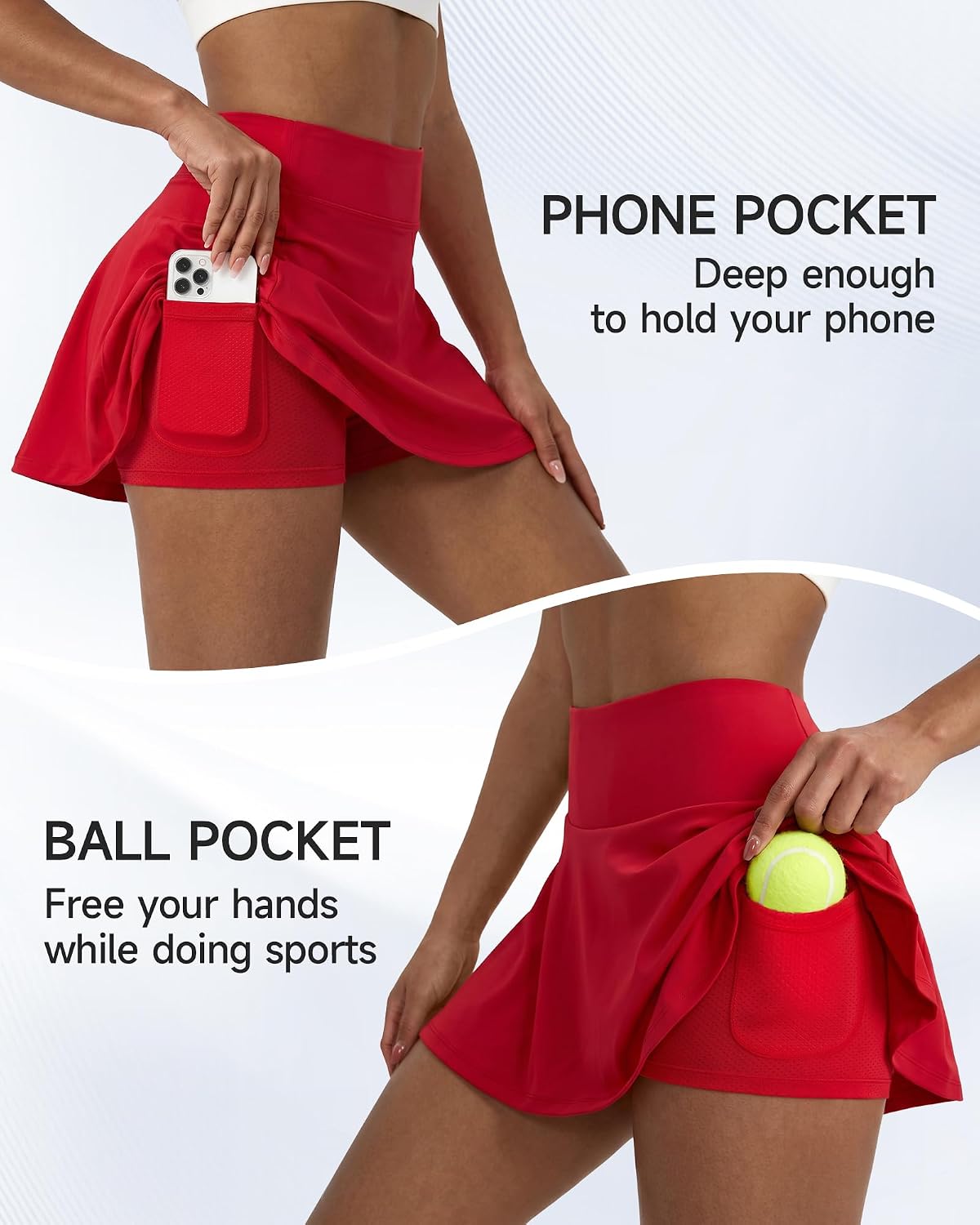 SPVISE Tennis Skirt for Women Athletic Skirts with Shorts Golf Skort Pocket High Waisted Pleated Skorts Pickleball Casual