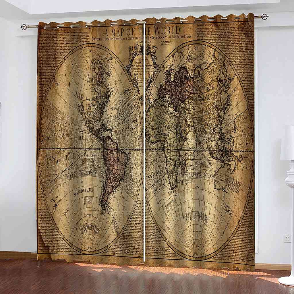 Rideaux à Oeillets Solides et Lourds Design Vintage | Rideau Occultant Haut de Gamme 300x270cm
