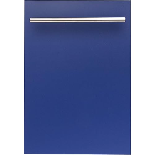 ZLINE 18 in. Top Control Dishwasher in Blue Matte with Stainless Steel Tub and Modern Style Handle