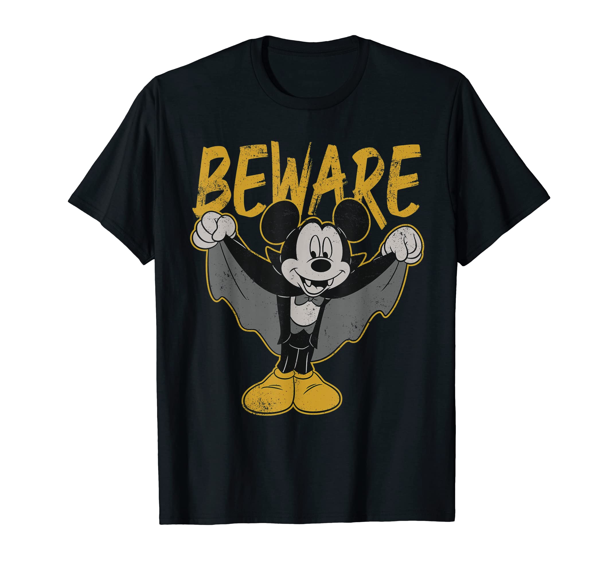 DisneyMickey Mouse Dracula Costume Beware Retro T-ShirtOEKO-TEX STANDARD 100