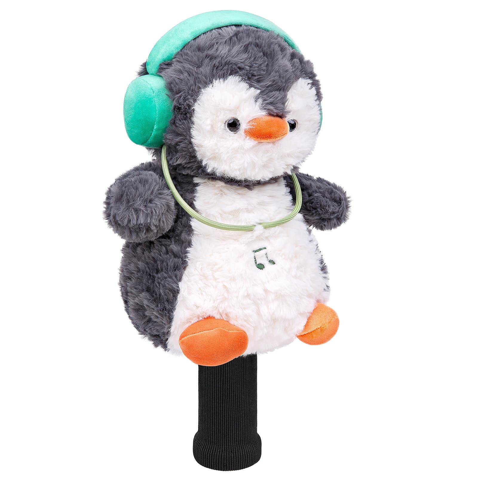 Funny Dynamic Penguin Golf Headcover, Animals Plush Golf Club Head Covers, Small Size Fits Hybird and Irons, Large Size Fits Standard 460cc Driver Head