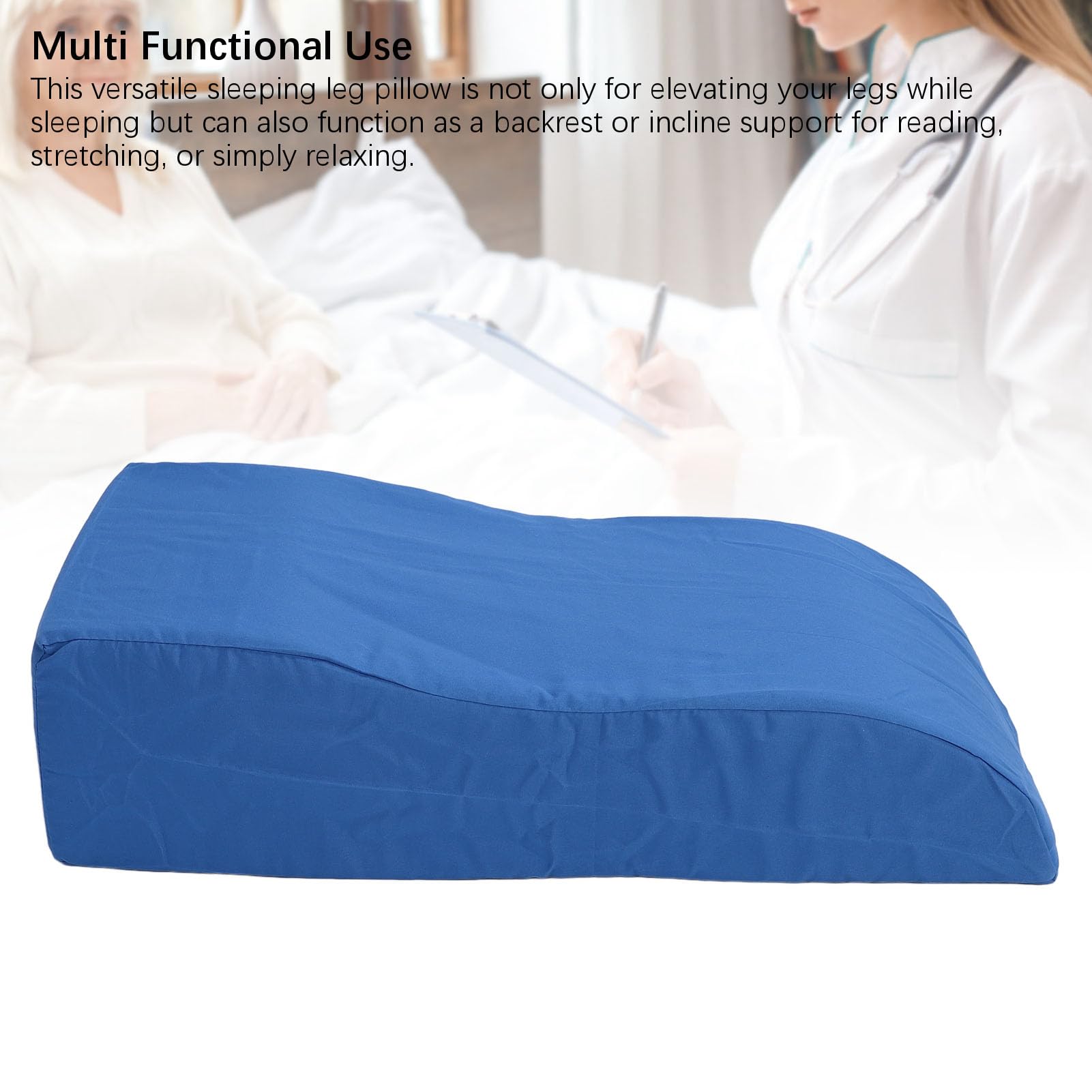 EMUKOEP Almohada para Elevar Las Piernas, Cojín Suave en Forma de S para Reposapiernas, Almohada de Cuña para Leer o Estirar