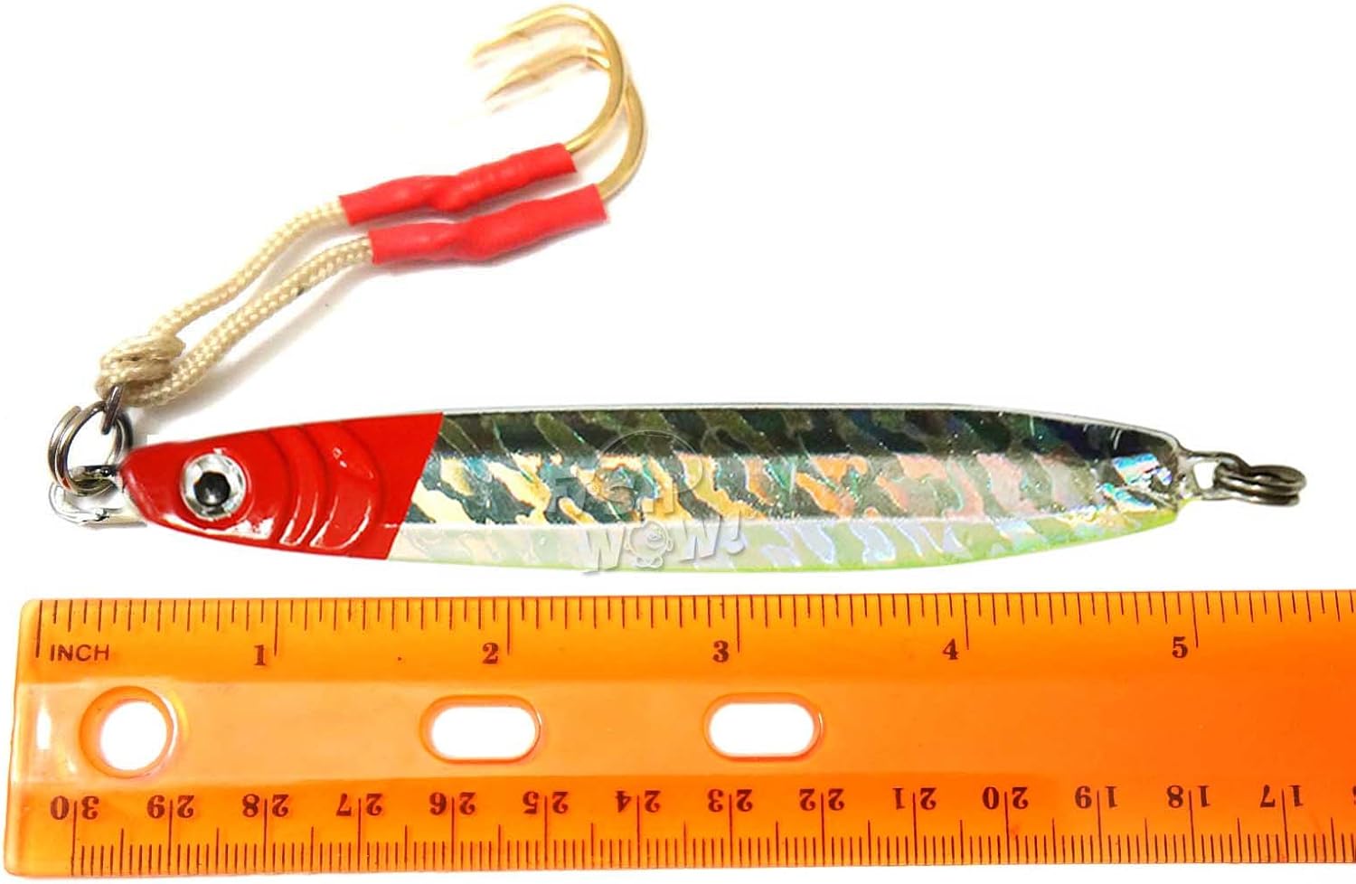 10pcs Fish WOW! 100g Fishing Vertical Metal Speed jig 3.5oz Knife Jig with Two Assist Hooks - 2 Colors