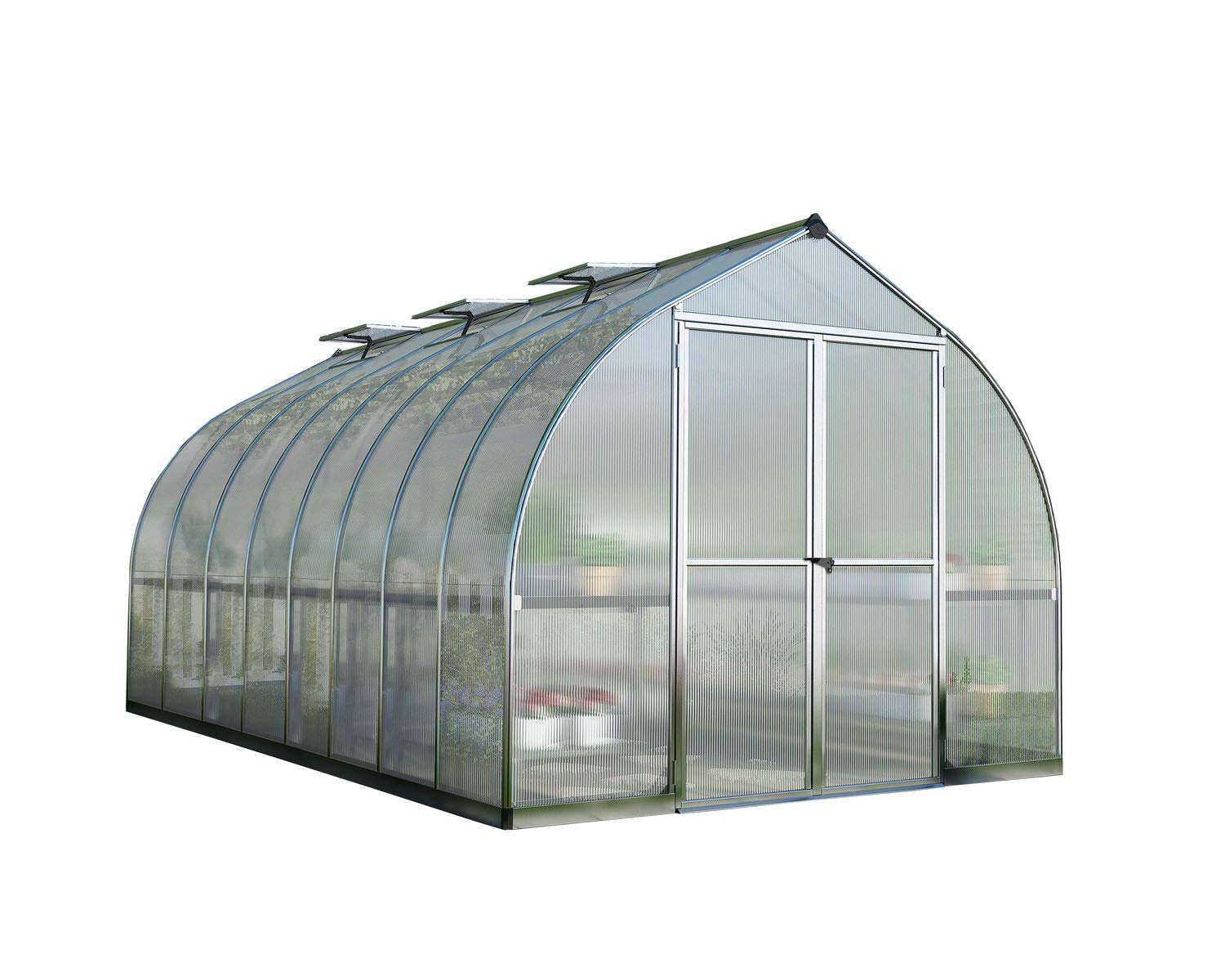 Palram - Canopia Bella Greenhouse Kit, 8x16, UV Protected, Wind & Weather Resistant, Polycarbonate Panels with Twin Glazing, Maintenance Free Outdoor Garden Walk-in Green Structure, 5 Year Warranty