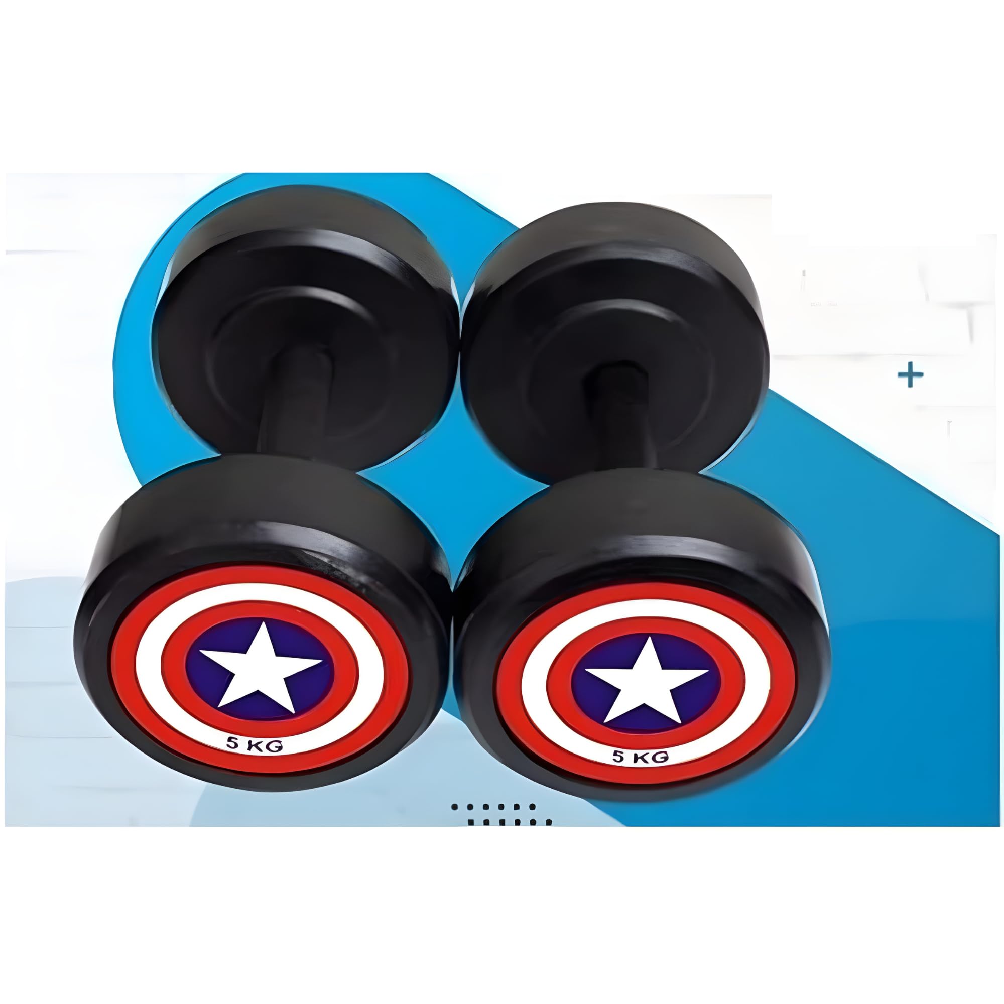 Captain America Rubber Dumbbells Set (5 kg X 2 = 10 Kg) Set of 2 Fixed Round Dumbells for Gym Home workout Exercise & Fitness Heavy Duty Solid Caste Iron Handle (B0CW376ZN1) Amazon Price History, Amazon Price Tracker
