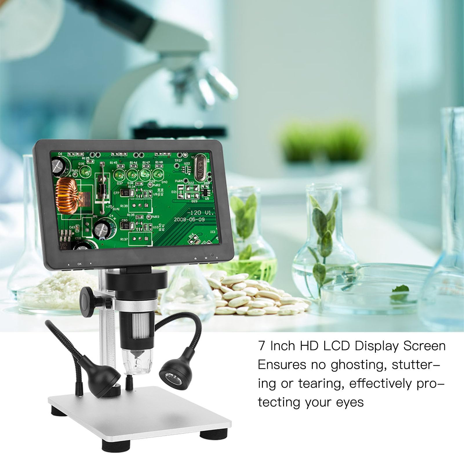 Mikroskop Cyfrowy z Wyświetlaczem HD LCD o Przekątnej 7 Cali do Naprawy Zegarków i Obserwacji Biologicznych