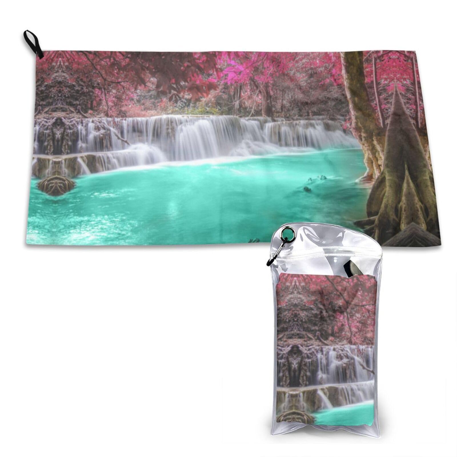WXWJSHMGC Waterfall Natural Landscape Print Cooling Towel, Gym Towel,Cooling Towels For Neck, Soft Breathable Travel Cool Towel,Sports Towels For Gym,Camping