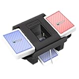 ADZERD Automatic Card Shuffler for 1-2 Decks with Dual Auto/Manual Modes, USB-C Rechargeable, Quiet Operation, Compatible with UNO, Poker, Mahjong, Bridge, Rummy, Skip-Bo, Phase 10 & More