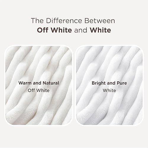Miniatura 7 de Bedsure - Manta de vellón blanco para sofá, súper suave y acogedora tamaño individual, para mujer, bonita manta pequeña para niñas, 60 x 80 pulgadas