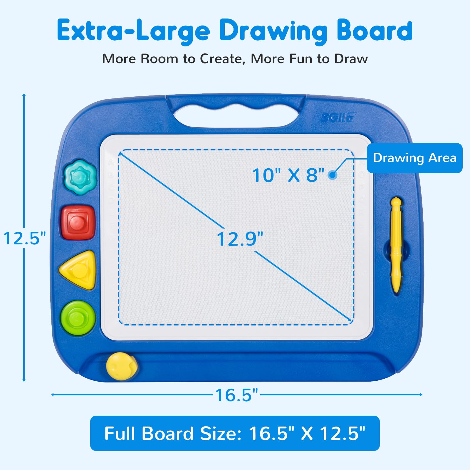 SGILE Magnetic Drawing Board for Kids, Toddler Doodle Toys, Large 16 × 13" — Amazon image 2