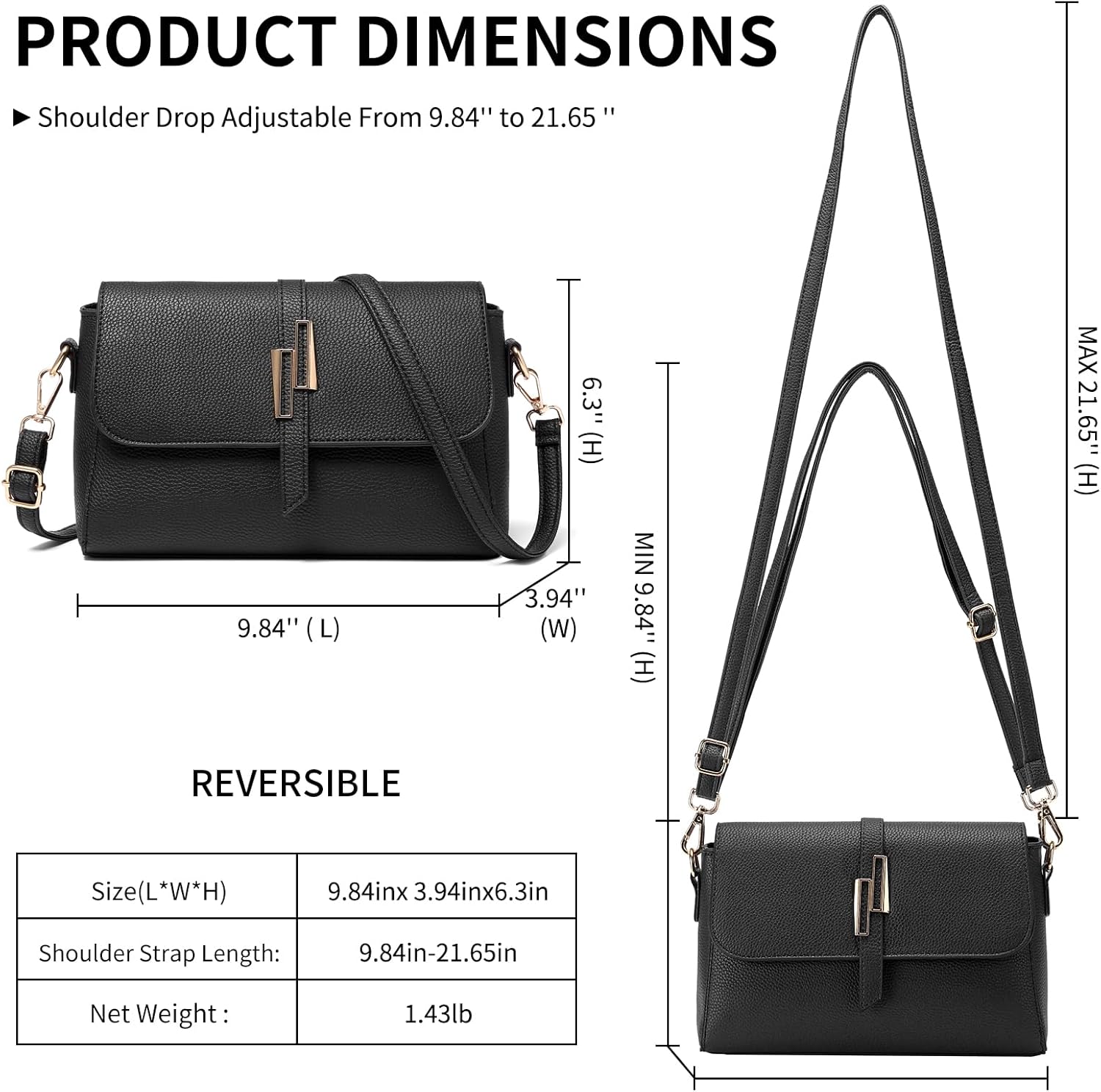 SENDEFN Small Crossbody Bags for Women Vegan Leather Purses Trendy Womens Handbags With Adjustable Strap - Image 3