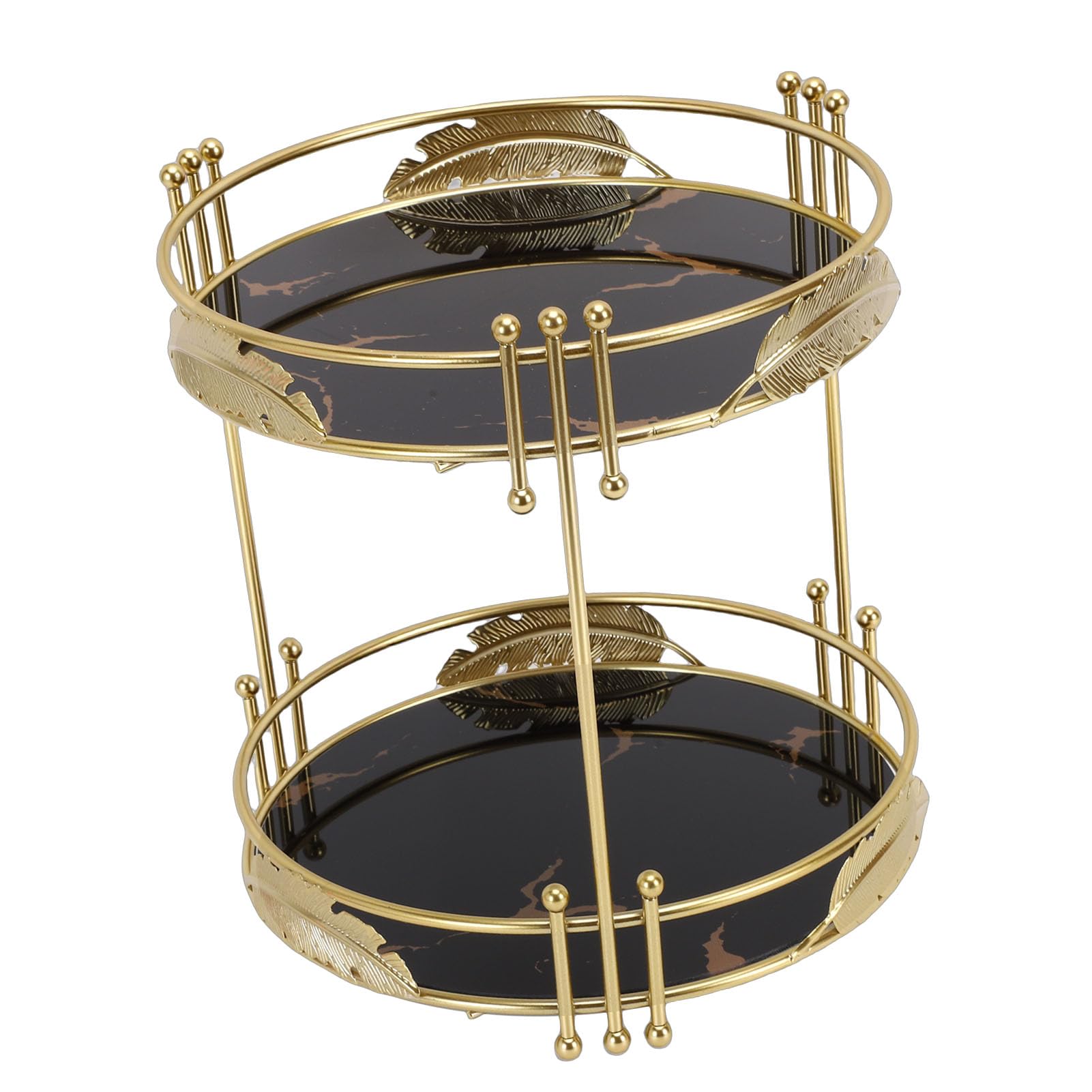 2-stufiger Make-up-Organizer für die Badezimmerarbeitsplatte, Aufbewahrungsorganisator für die Kosmetiktheke und Hautpflege, Parfüm-Make-up-Regal mit Schmuckständer, Ideal für Kommode und