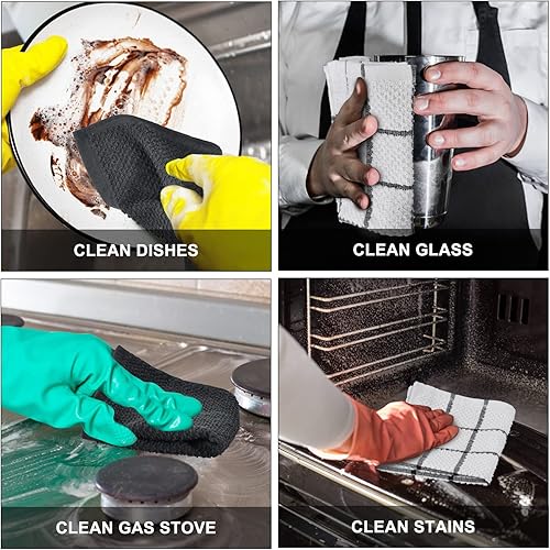 Miniatura 5 de Nialnant Paños de cocina de rizo de algodón, paños de cocina súper suaves para cocina, trapos absorbentes para limpieza, 12 x 12 pulgadas, color