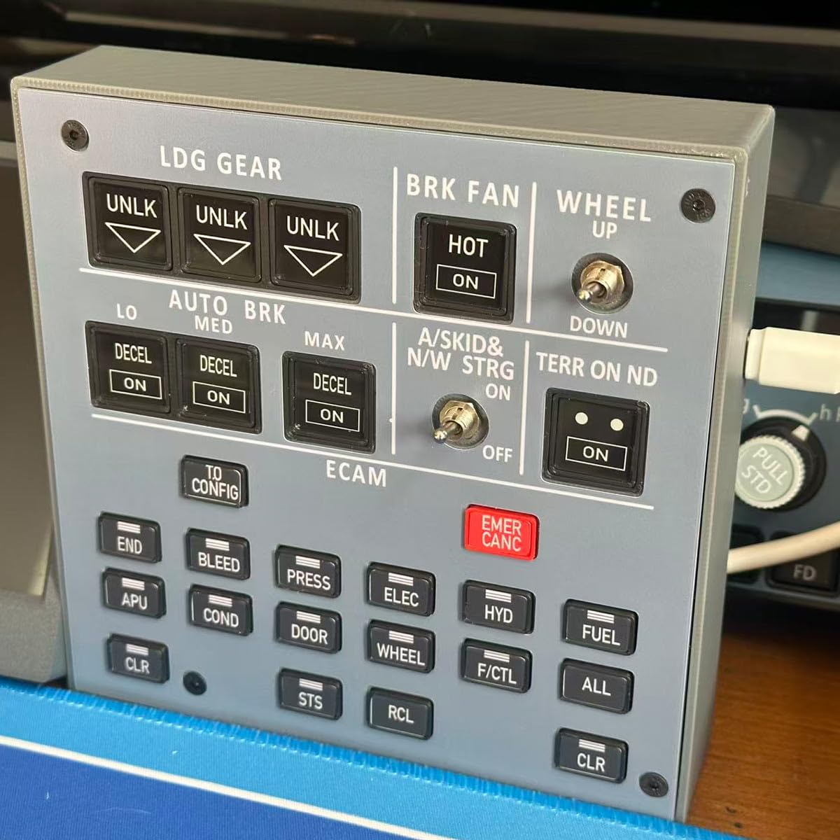 SHOYDID Rowsfire A103 A32X/A31X/A350 Flight Sim Control, indicatore carrello di atterraggio pannello integrato per MSFS 2020/2024, compatibile con PC