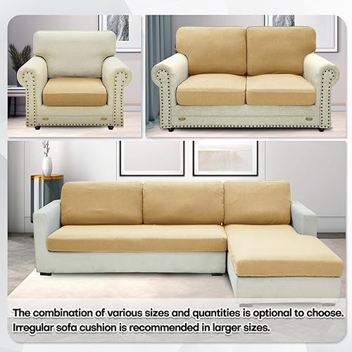 Miniatura 6 de ZNSAYOTX Fundas elásticas individuales para cojines de sofá, fundas de asiento de repuesto suave con patrón único, protector de muebles con parte