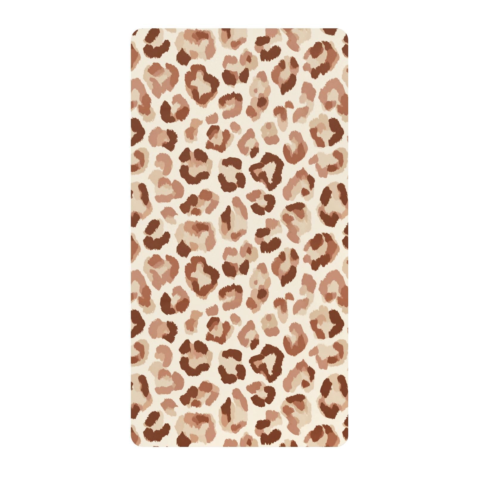 Drap de berceau léopard marron extensible pour chambre bébé