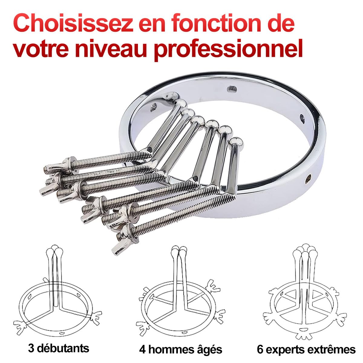 Dilatateur Anus en Métal,6 Vis Plug Anal Jouet Réglable,Stimulation Anal et Vaginale,Jouet Sexuel Unisexe,ouet Sexuel Adulte pour Femmes et Hommes