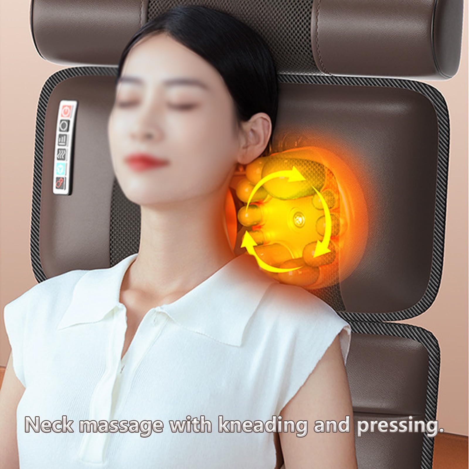 Colchoneta de Masaje 9 Modos y Niveles de Intensidad Colchoneta Masajeadora Cuerpo Completo Plegable para Guardarlo Cuero Sintético Apto para Uso Doméstico(A)