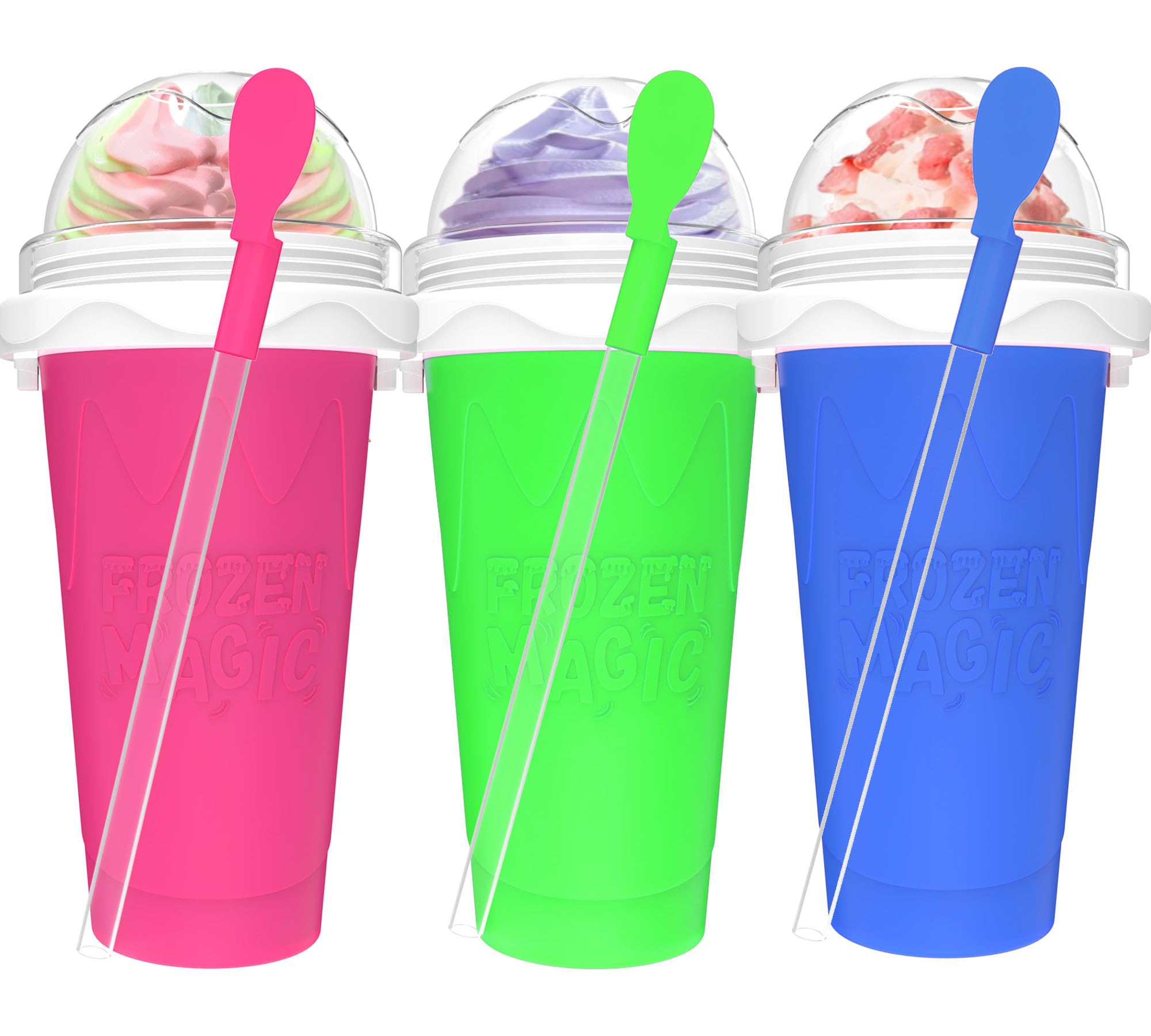 3PCS Slushie Maker Cups DIY Magic Slushy Maker Squeeze Cups Smoothie Slushy Cup for Juices Milk and Ice