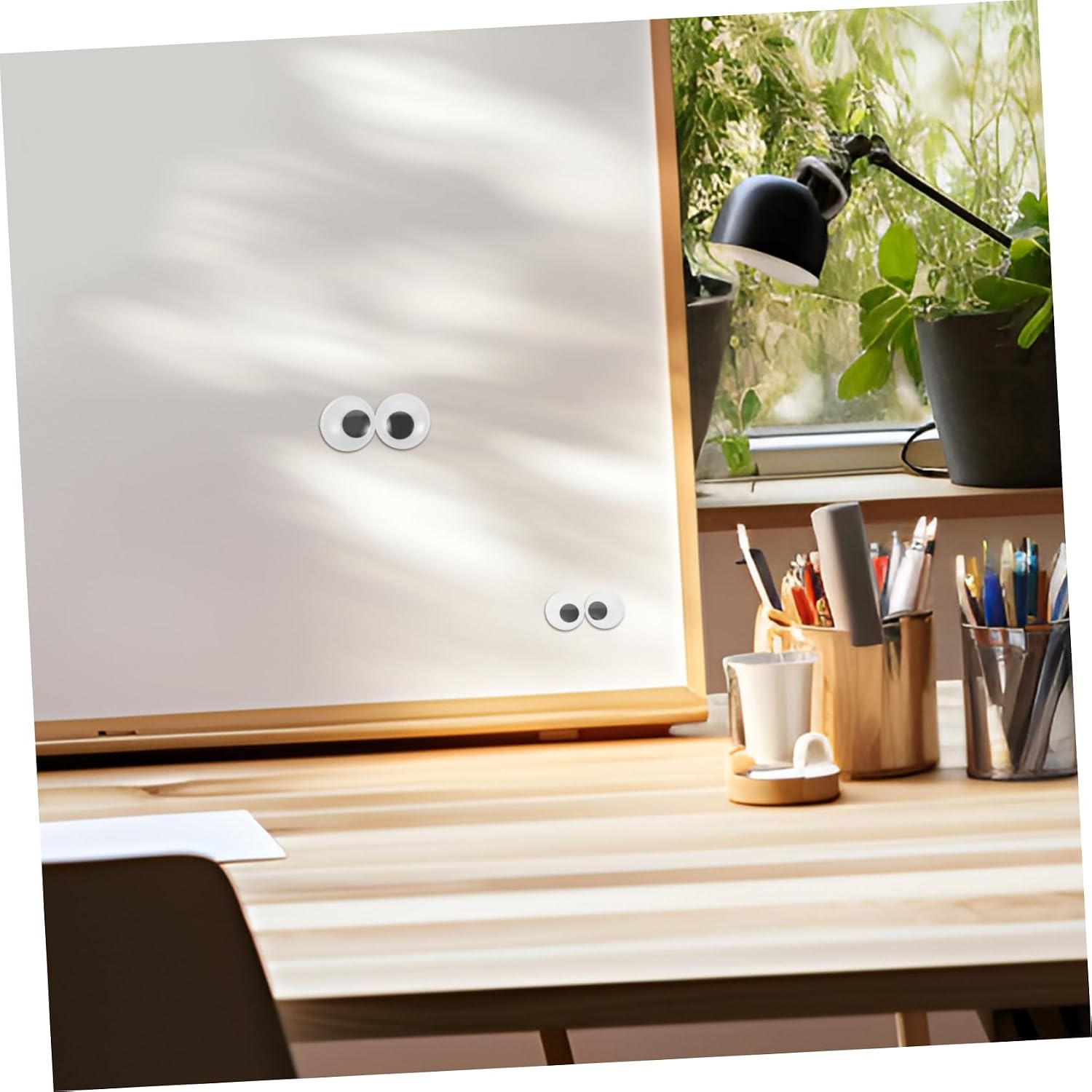 FIXOSHEE 8pcs Large Googly Eyes Stickers Self Adhesive for Wall Fridge and Crafts Wiggle Eyes Nordic Design DIY Art Supplies