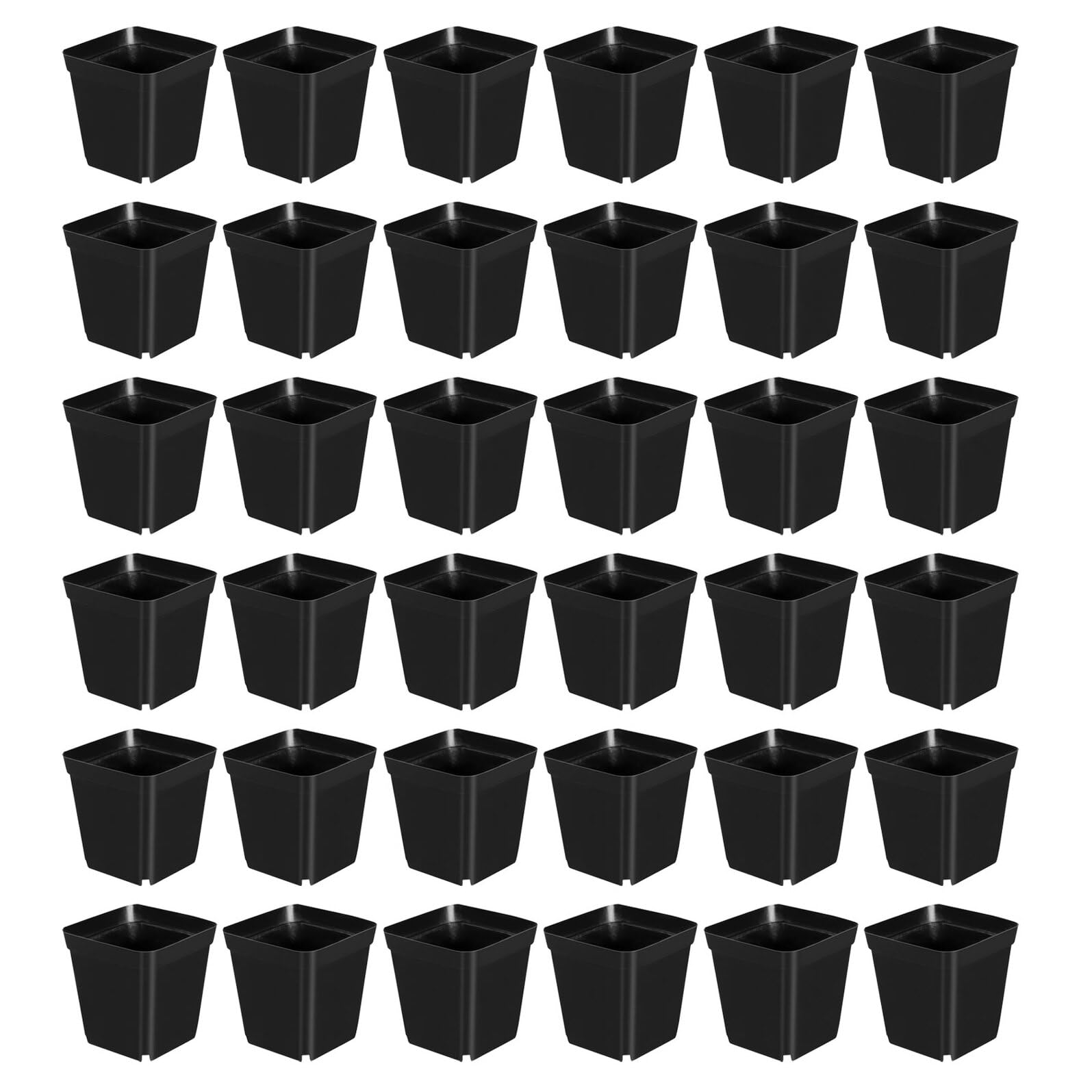 SOIMISS Lot de 100 Godets Carrés Noirs en Plastique Réutilisables 55 X 55 CM Drainage pour Semis Culture de Plantes D’Intérieur Jardinage de Légumes et Succulentes Réutilisable