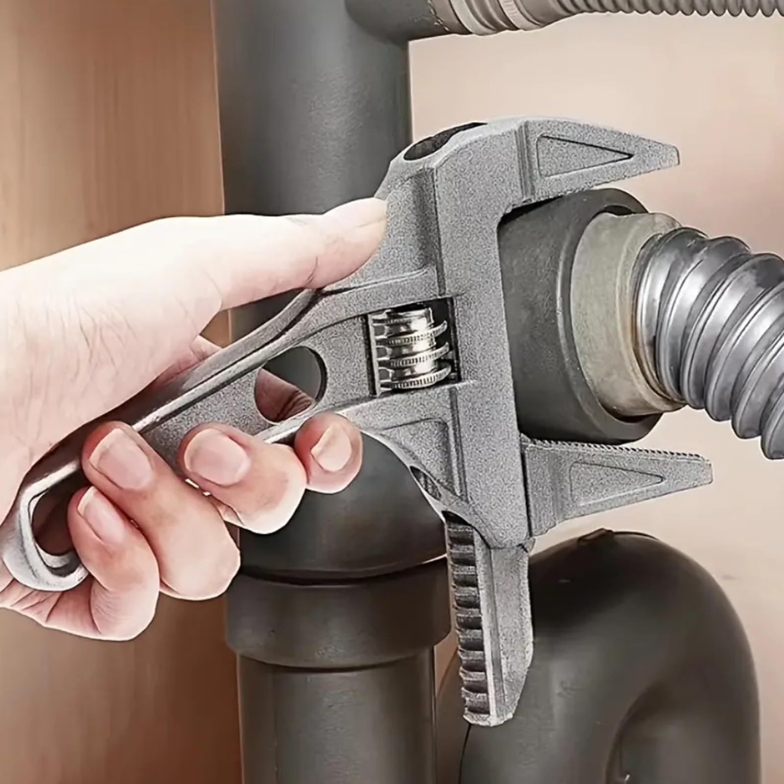 Herramienta de llave ajustable para reparación de baño y fontanería, accesorios de tubería de mandíbula universal, instalación de grifo, mantenimiento del hogar