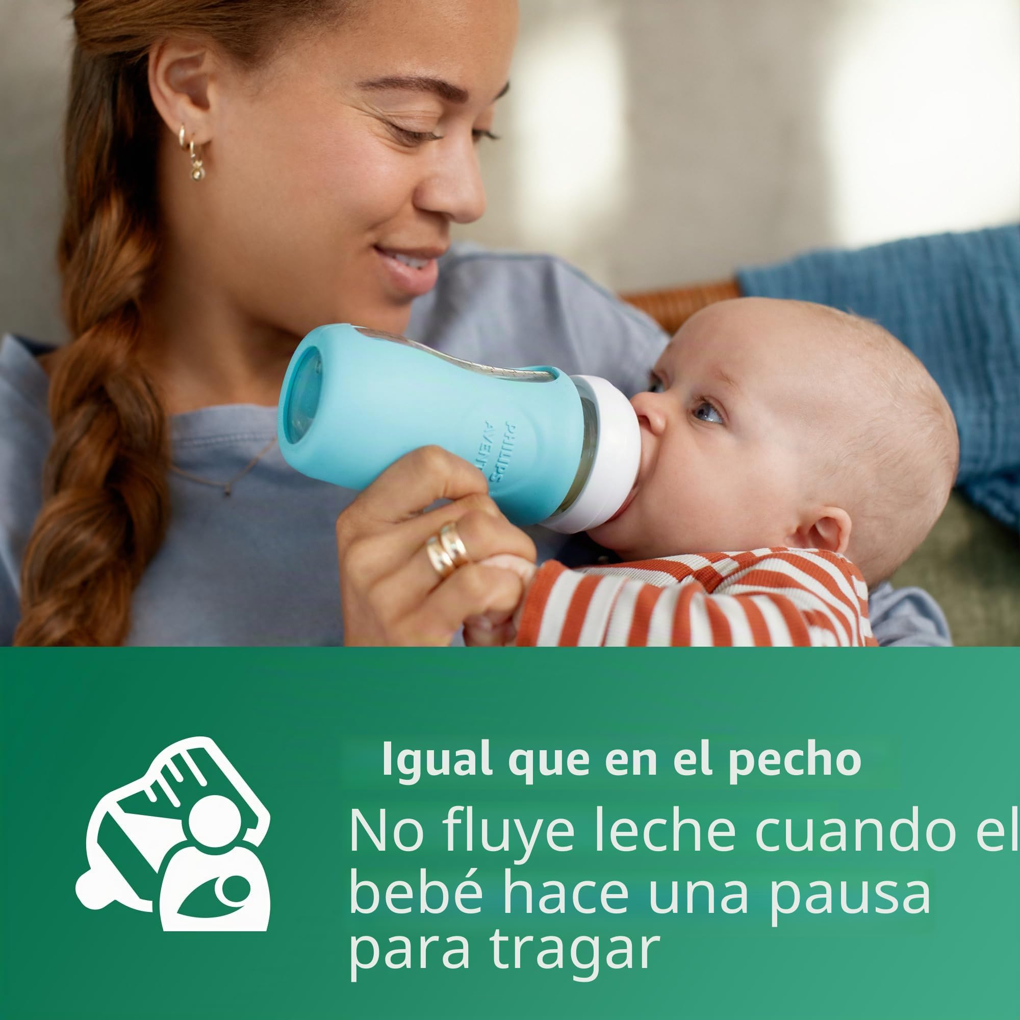 Philips AVENT SCD858/01 - Biberón de cristal con tetina de reacción natural, set de regalo para bebé