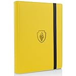 Premium Card Binder 9 Pocket, Fabmaker PU Cover Trading Card Binder for 360 Cards, Sturdy Card Collection Album, Card Holder Folders for YuGiOh, MTG, TCG, Game Cards & Sports Cards, Yellow