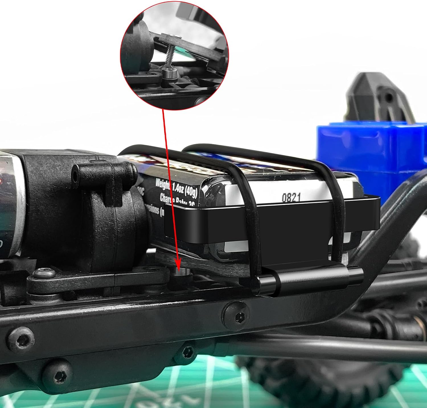 TRX4M Battery Tray Holder Mount Plate - Carbon Fiber and Aluminum Battery Protection Plate Bracket for TRX4M Defender Bronco K10 F150 1/18 RC Crawler Car Upgrades