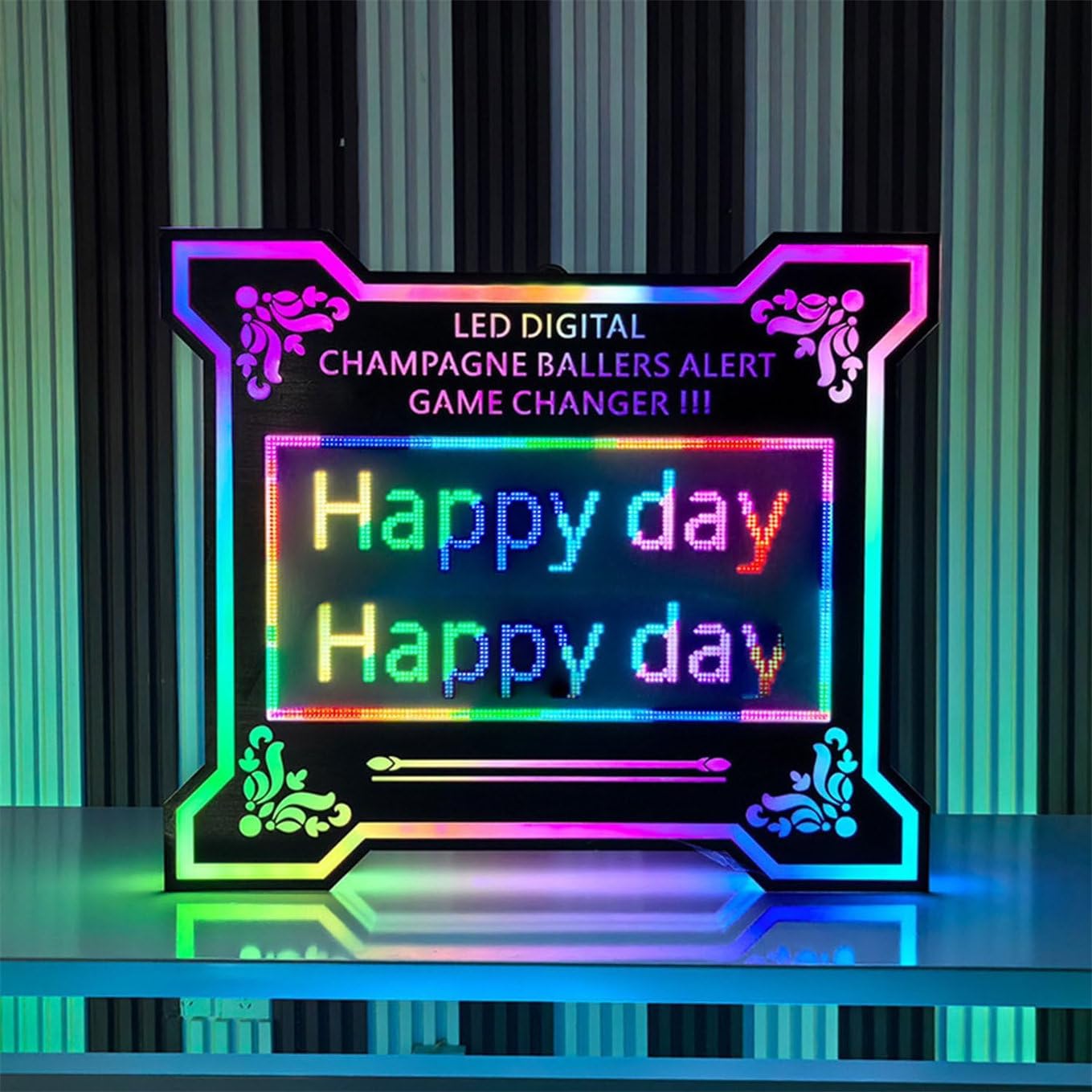 LYDZUSDP LED Handheld Bottle Service Display Sign,Bottle Presenter for Night Club,APP Programmable Scroll Play RGB Color Display