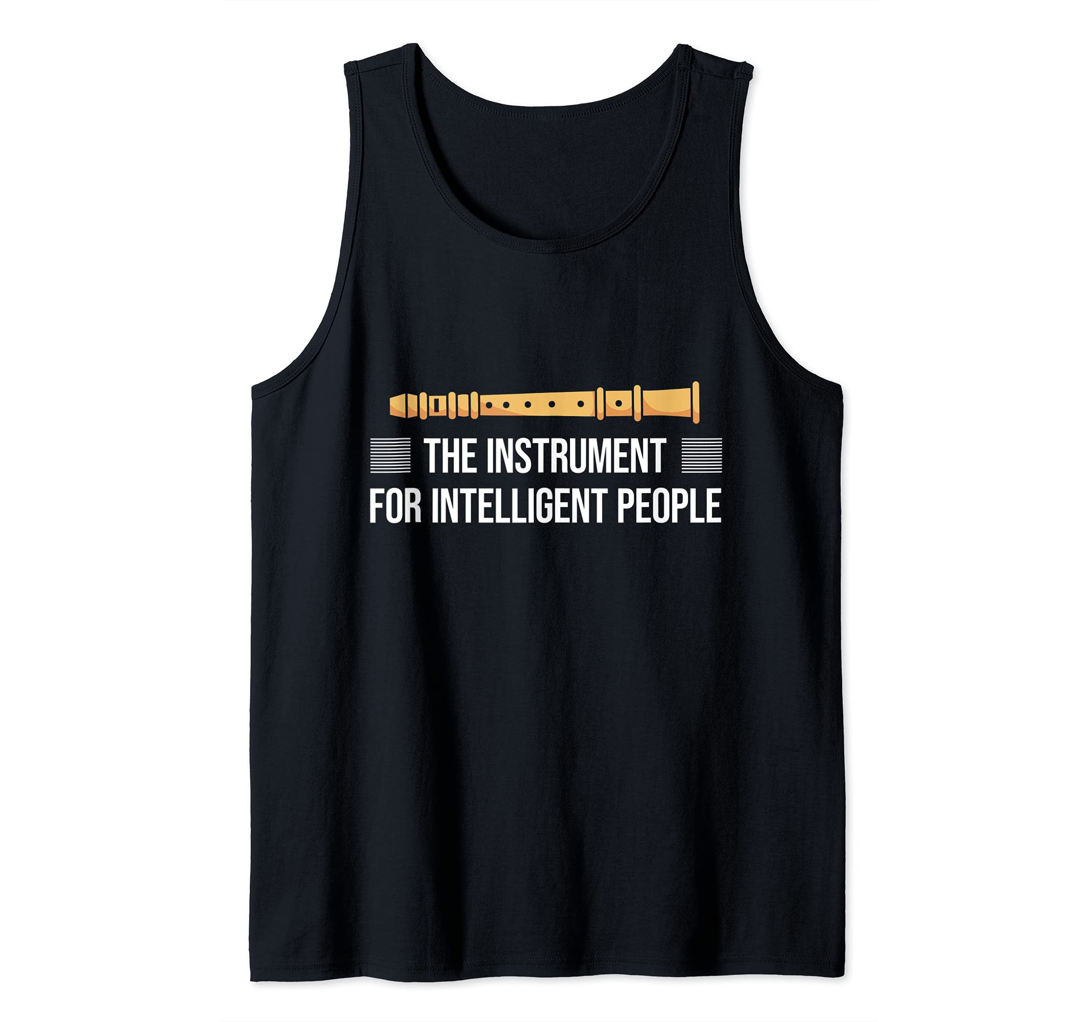 Funny Flute Player I Instrument For Intelligent People Tank Top, Black