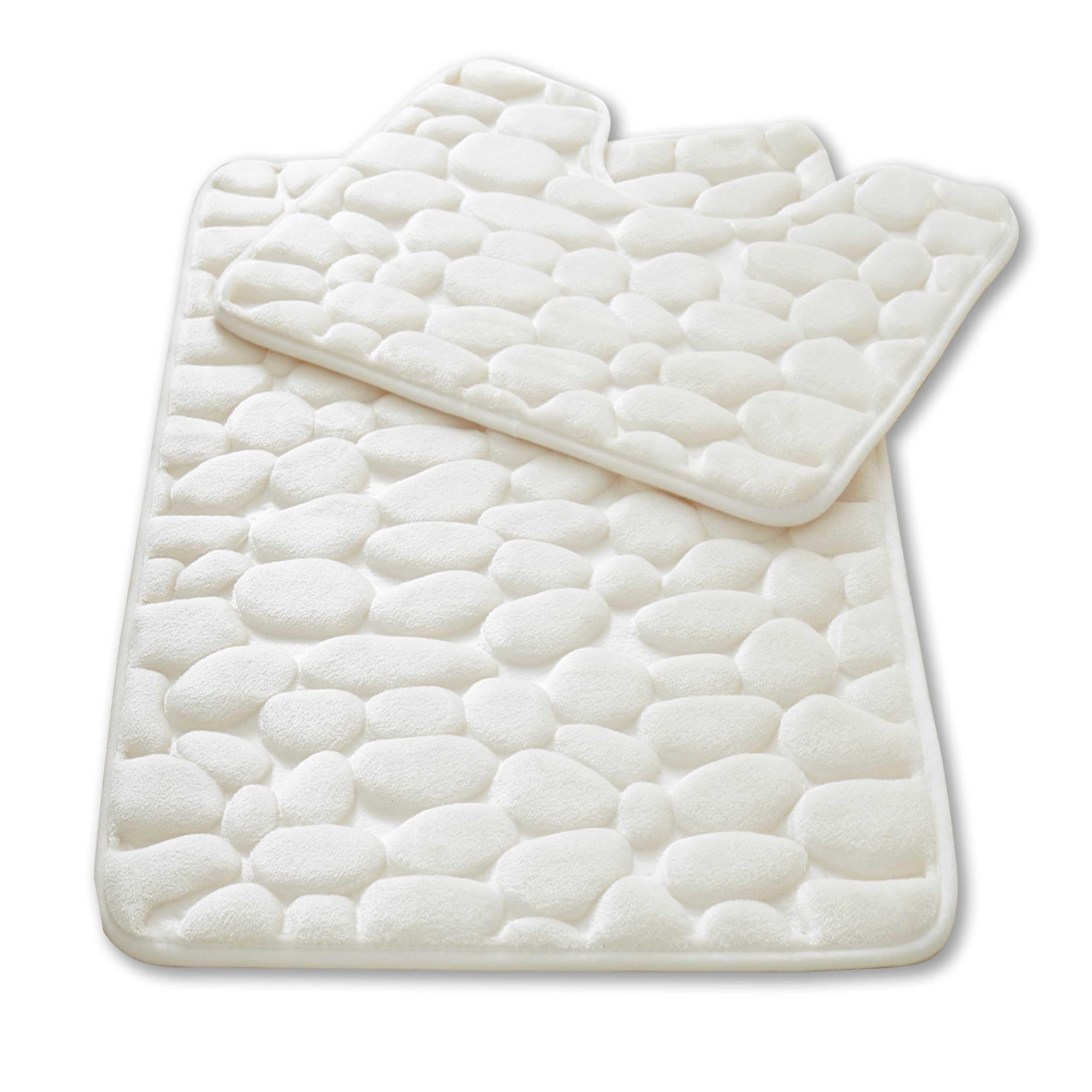 GC GAVENO CAVAILIA 2 Pieces Memory Foam Bath & Pedestal Mat Set, Cream — image 1