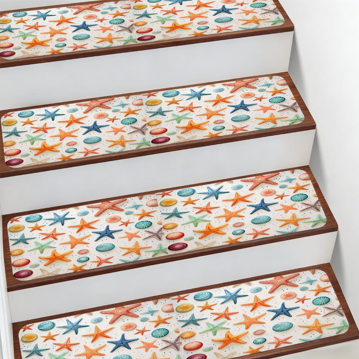 Evita resbalones con la alfombra para peldaños de escalera Mexpekil colorida para interiores