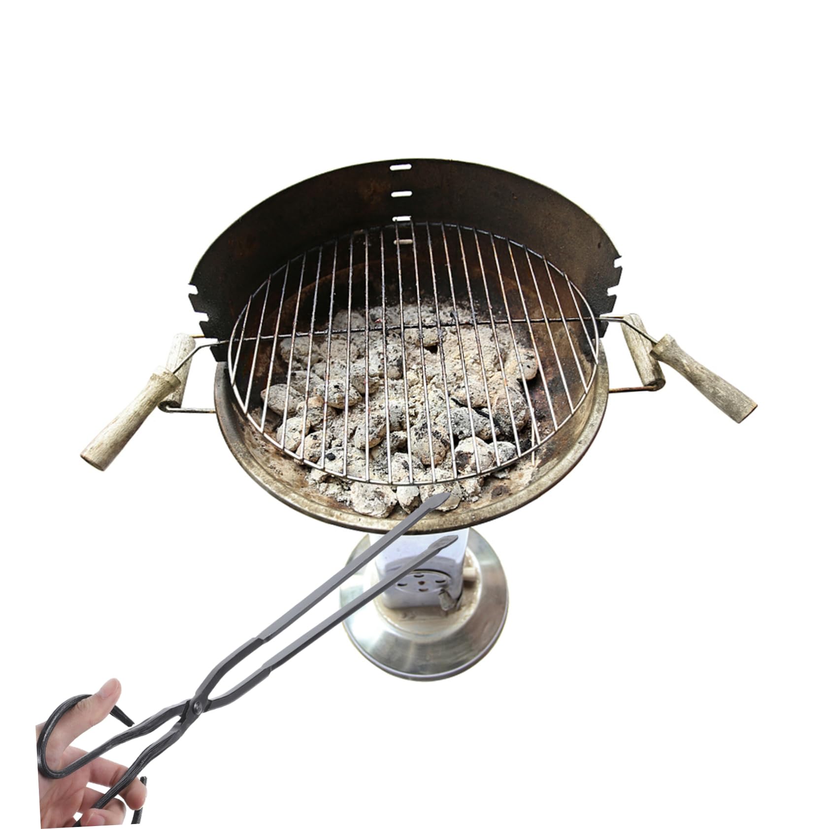 BESTonZON Pinzas de Barbacoa de Mango para Herramienta de Carboncillo para Camping y Cocina Exterior Varios estilos