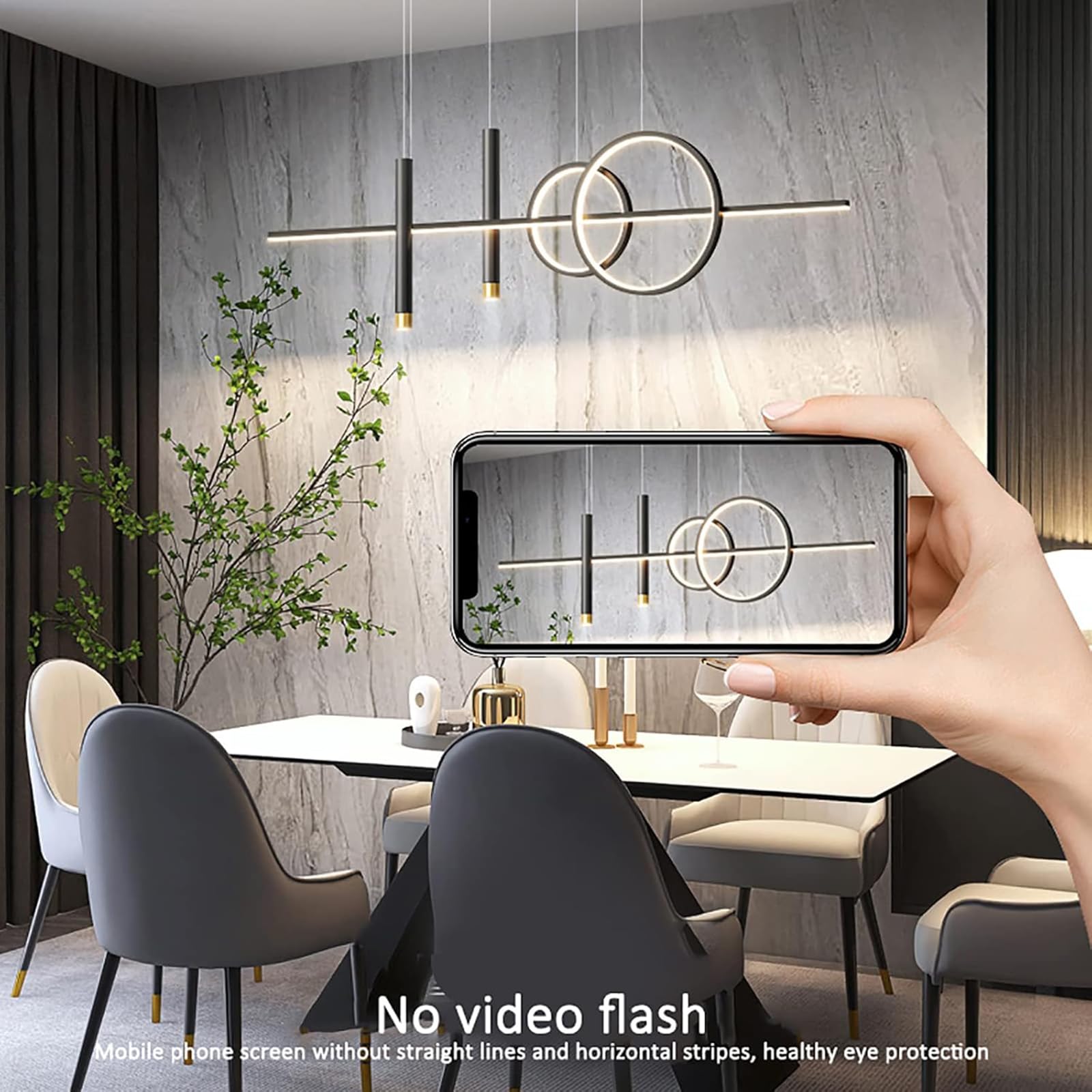 Suspension LED Moderne pour îlot de Cuisine avec Spot, luminaire Suspendu réglable, Lustre linéaire à intensité Variable pour Salle à Manger et Salon (100 cm/39, Noir)