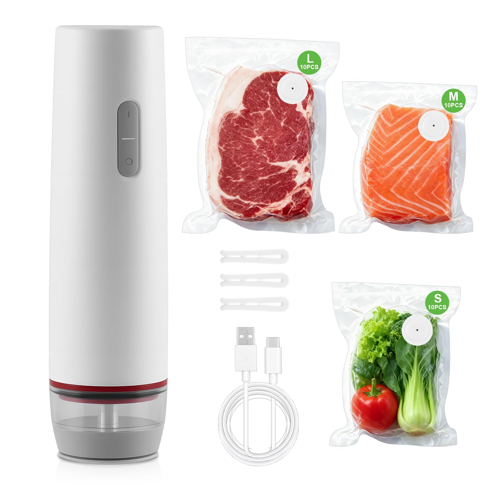 Sous Videuse Alimentaire avec 30 Sacs Sous Vide Réutilisables