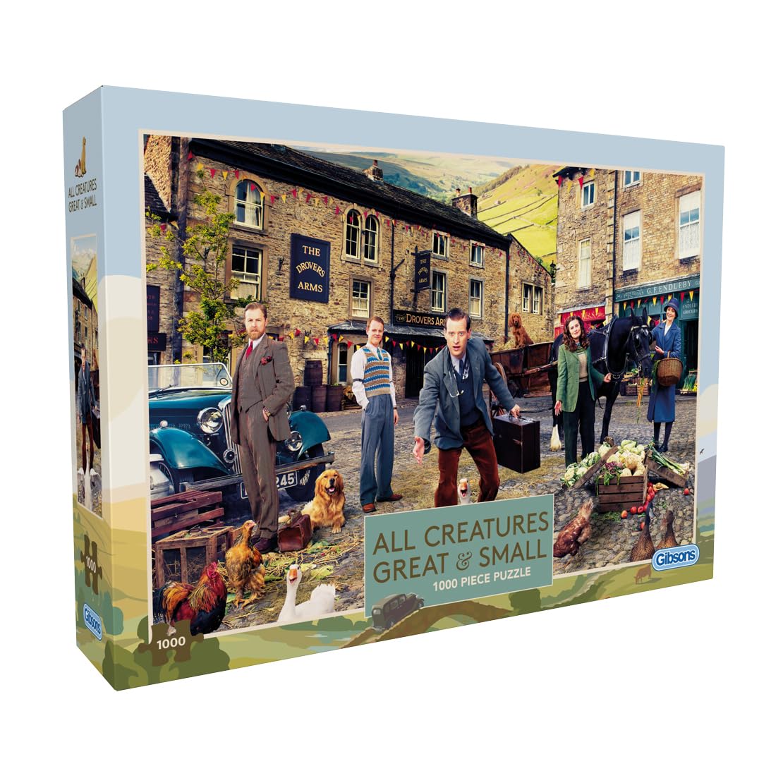 Gibsons All Creatures Great & Small 1000 Piece Jigsaw Puzzle for Adults - Colourful Countryside Village Scene from the TV Show Sustanaible Puzzle Made from 100% Recycled Thick Board - Premium Gift — image 1