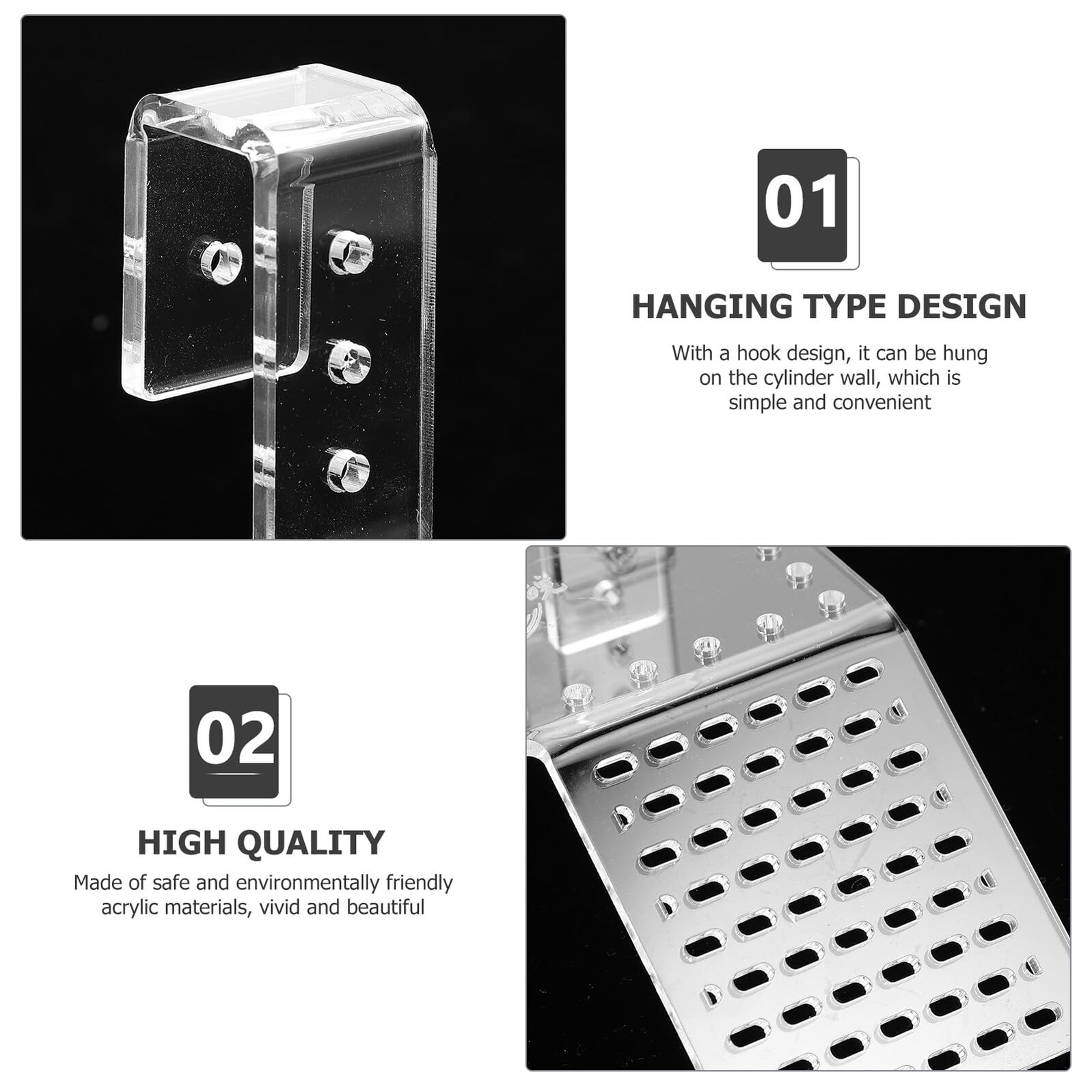iplusmile 1 Piattaforma per Tartarughe Acrilico Accessorio per Montabile Design Resistente e Stabile per Soleggiamento e Arrampicata per Tartarughe e Rettili