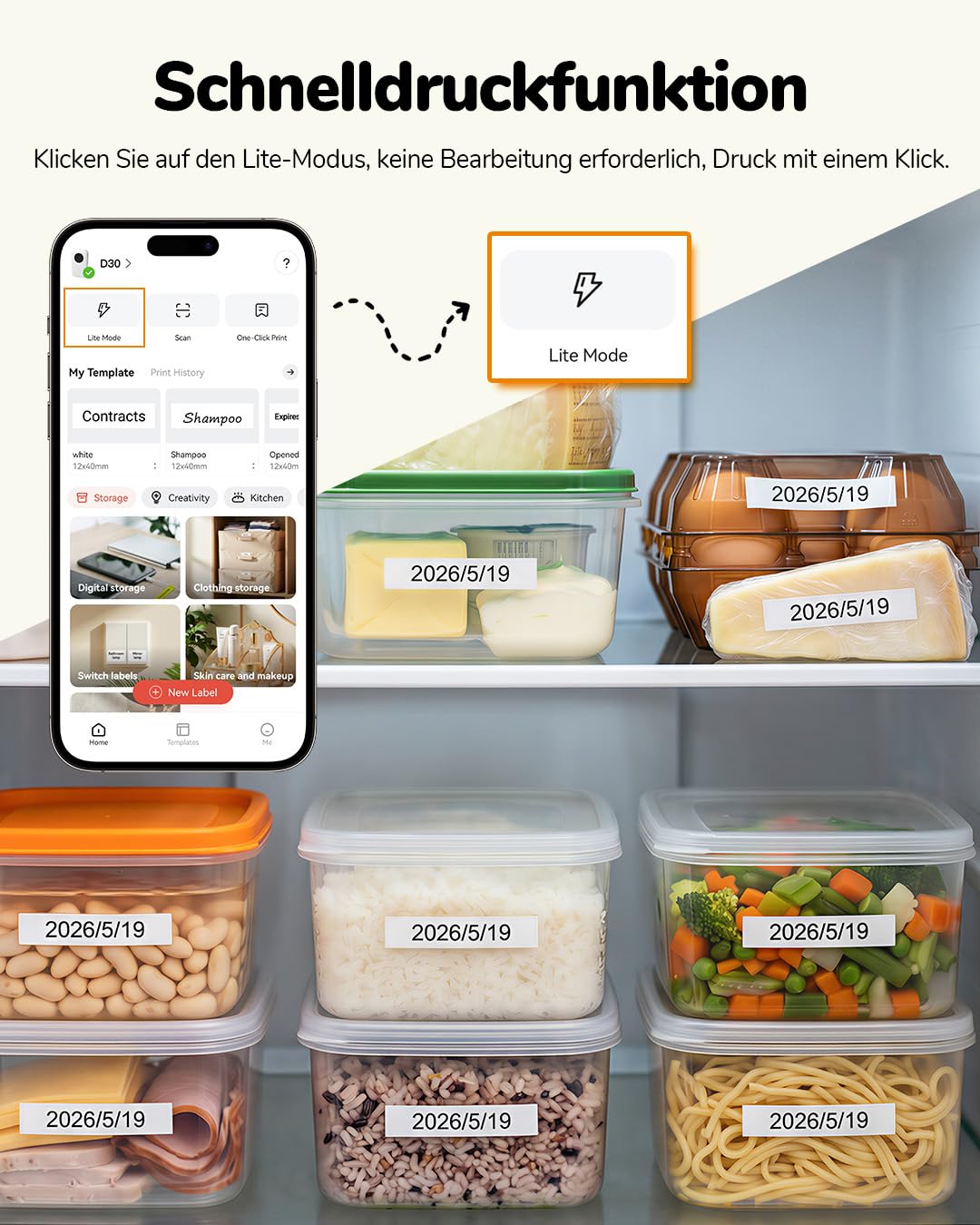 Phomemo D30 drukarka etykiet Bluetooth, przenośne urządzenie do etykietowania, samoprzylepne, termiczne, do szkoły, domu, kuchni, biura, mini drukarka etykiet, kompatybilna z iOS i Android, zielona