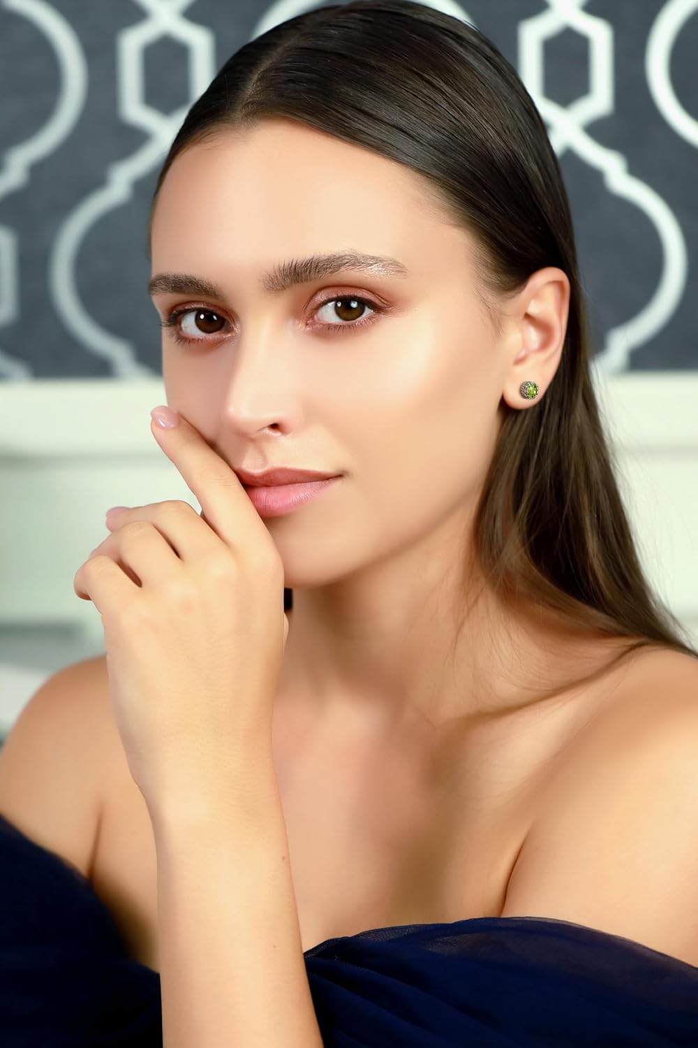 Sterling Silver Genuine, Created or Simulated Birthstone Gemstone Crown Stud Earrings - Image 2