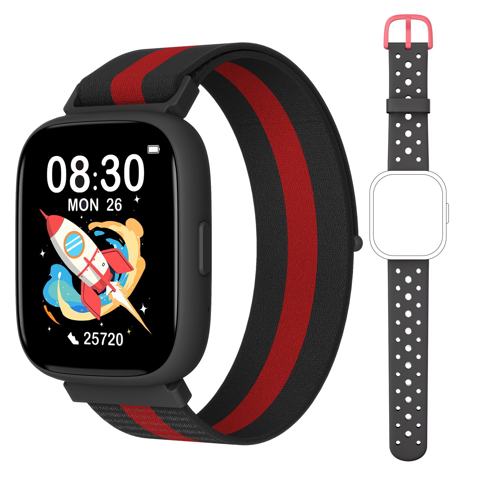 Smartwatch Bambini e Bambina Ado 5-16 Senza APP Necessaria, 1,83" Orologio Smartwatch Bambini con Contapassi, Frequenza Cardiaca, Resistente all'Acqua IP68, Monitor del Sonno, Giochi Puzzle