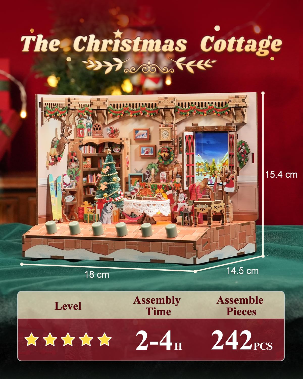 ドールハウス　ハンドメイド1/12　NO.73　✩Christmas✩ Christmas Street❤Book Nook Series] Miniature Dollhouse