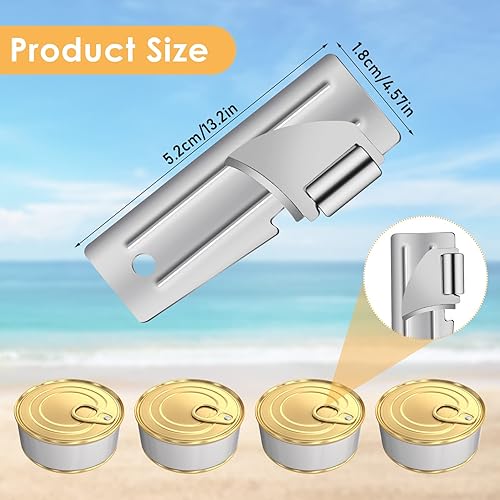 Miniatura 2 de Thinp 8 piezas de abrelatas de campamento abrelatas militares de acero inoxidable abridor de latas portátil abridor de latas manual para camping