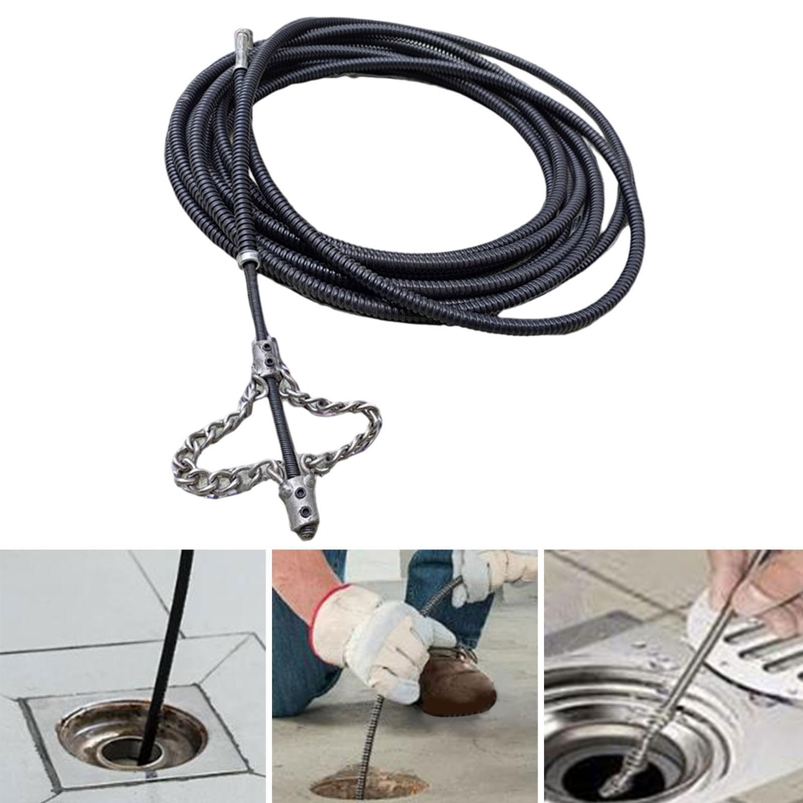 Desatascador Flexible de Tuberías, Taladro Barrena de Metal, Herramienta Manual Resistente para Eliminar Obstrucciones, Ideal para La Limpieza de La C, 7 M