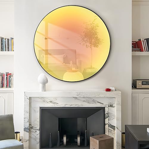 NeuType Espejo redondo de 24 pulgadas para pared, marco de metal, espejo de pared para decoración de pared, espejos decorativos con reflejo del