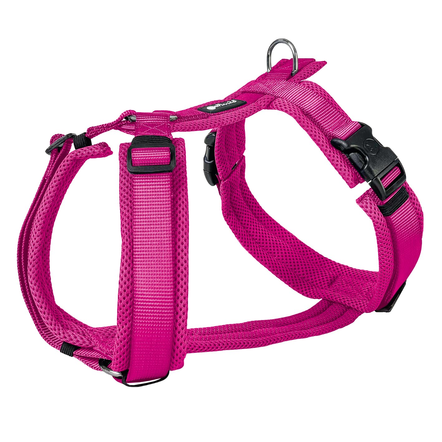 Petlando Hundegeschirr gepolstert, Mesh Y-Comfort, weich, stufenlos verstellbar, besonders leicht & atmungsaktiv, fellschonend, ergonomisch, Brustgeschirr für sehr kleine Hunde, Fuchsia, XS