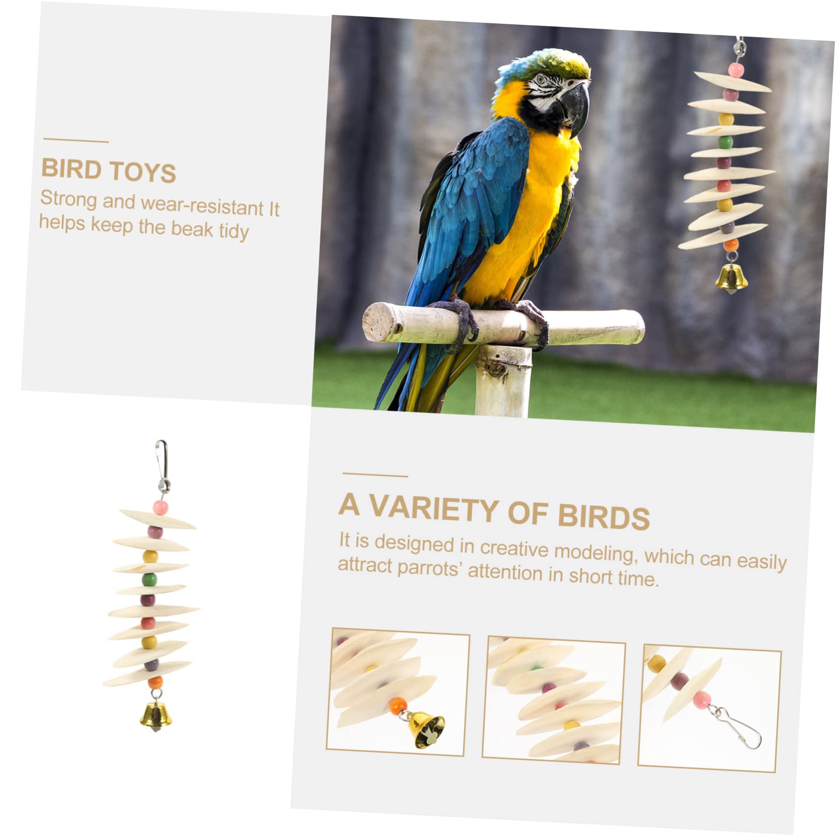 YARNOW 4 Pièces Jouet à mâcher Perroquet créativité Jouets Morsure de Perroquet Accessoires de Cage à Oiseaux de supplément de Perroquet résistant à l'usure écureuil